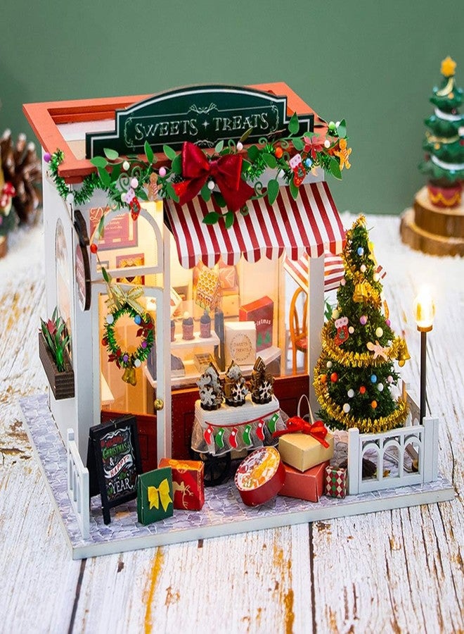 Heligotech DIY Miniature House Kit for Adult and Teens, Christmas Candy House Building Kit for Family and Friends, Mini Wooden Dollhouse Kit for Halloween Christmas Birthday Gifts - Image 4